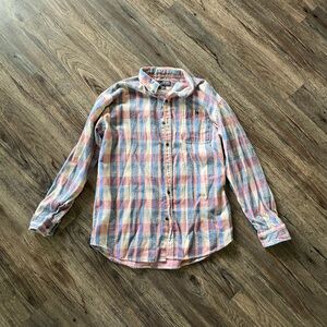 Women's Multicolor Plaid Button Down Shirt